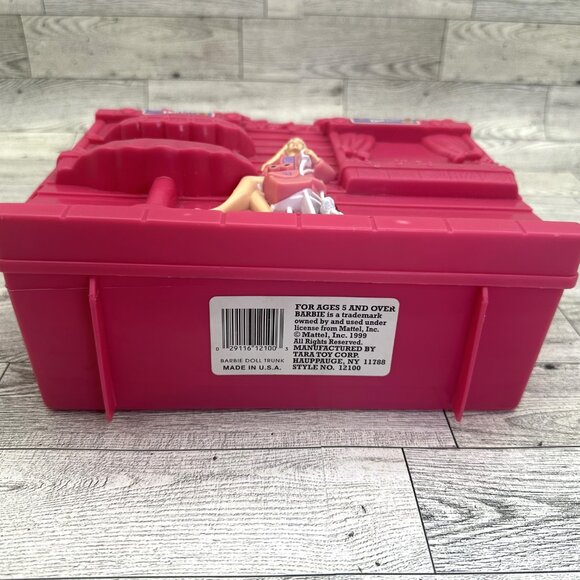 Vintage 1999 Mattel Small Barbie Pink Doll Trunk Carry Case - Picture 8 of 8